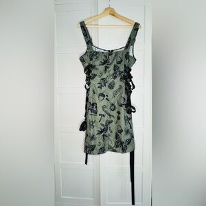 Floral Print Green Dress